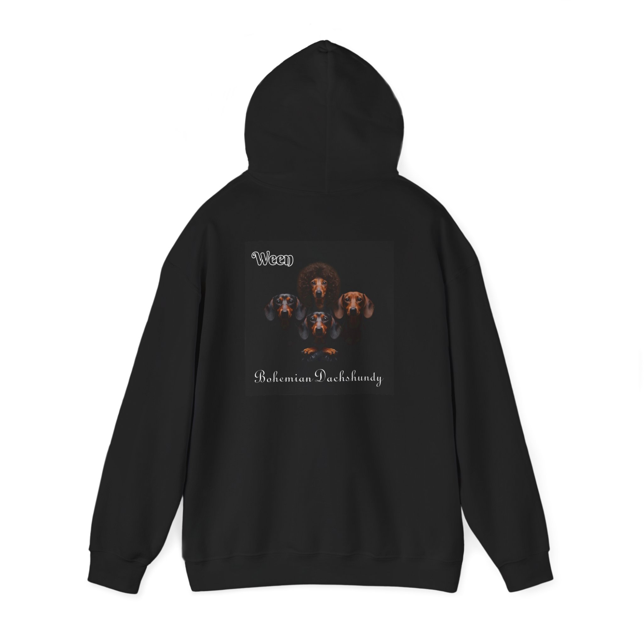 Bohemian Dachshundy Hoodie with Queen parody dachshund design